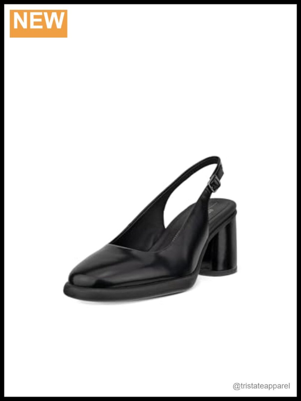 Ecco Sculpted 55 Luxe Slingback Pump Leather Block Heel